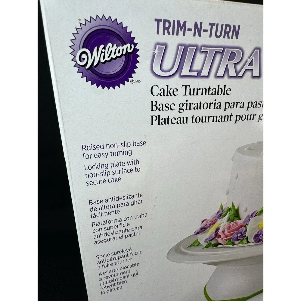 Wilton Trim-N-Turn Ultra Cake Turntable Lazy Susan Cake Decorating Stand Locks